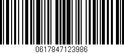 Código de barras (EAN, GTIN, SKU, ISBN): '0617847123986'