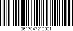 Código de barras (EAN, GTIN, SKU, ISBN): '0617847212031'
