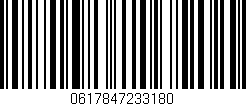 Código de barras (EAN, GTIN, SKU, ISBN): '0617847233180'