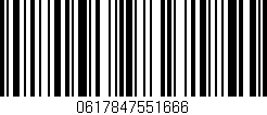 Código de barras (EAN, GTIN, SKU, ISBN): '0617847551666'