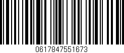 Código de barras (EAN, GTIN, SKU, ISBN): '0617847551673'