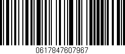 Código de barras (EAN, GTIN, SKU, ISBN): '0617847607967'