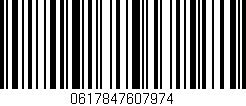 Código de barras (EAN, GTIN, SKU, ISBN): '0617847607974'