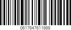 Código de barras (EAN, GTIN, SKU, ISBN): '0617847611889'