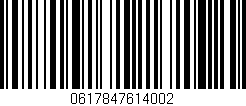 Código de barras (EAN, GTIN, SKU, ISBN): '0617847614002'