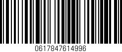 Código de barras (EAN, GTIN, SKU, ISBN): '0617847614996'