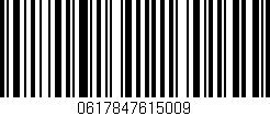 Código de barras (EAN, GTIN, SKU, ISBN): '0617847615009'