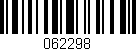 Código de barras (EAN, GTIN, SKU, ISBN): '062298'