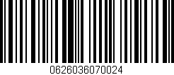 Código de barras (EAN, GTIN, SKU, ISBN): '0626036070024'