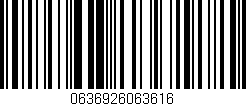 Código de barras (EAN, GTIN, SKU, ISBN): '0636926063616'