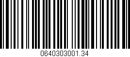 Código de barras (EAN, GTIN, SKU, ISBN): '0640303001.34'