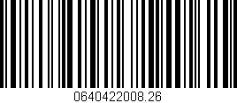 Código de barras (EAN, GTIN, SKU, ISBN): '0640422008.26'