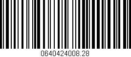 Código de barras (EAN, GTIN, SKU, ISBN): '0640424008.28'