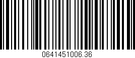 Código de barras (EAN, GTIN, SKU, ISBN): '0641451006.36'