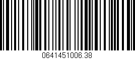 Código de barras (EAN, GTIN, SKU, ISBN): '0641451006.38'