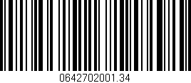 Código de barras (EAN, GTIN, SKU, ISBN): '0642702001.34'