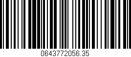 Código de barras (EAN, GTIN, SKU, ISBN): '0643772056.35'