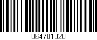Código de barras (EAN, GTIN, SKU, ISBN): '064701020'