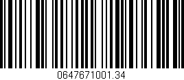 Código de barras (EAN, GTIN, SKU, ISBN): '0647671001.34'