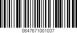 Código de barras (EAN, GTIN, SKU, ISBN): '0647671001037'