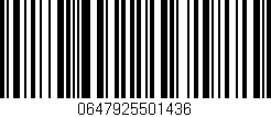 Código de barras (EAN, GTIN, SKU, ISBN): '0647925501436'