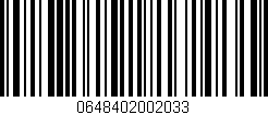 Código de barras (EAN, GTIN, SKU, ISBN): '0648402002033'