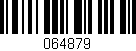 Código de barras (EAN, GTIN, SKU, ISBN): '064879'