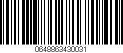 Código de barras (EAN, GTIN, SKU, ISBN): '0648863430031'