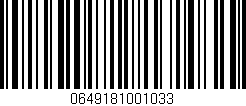 Código de barras (EAN, GTIN, SKU, ISBN): '0649181001033'
