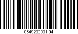 Código de barras (EAN, GTIN, SKU, ISBN): '0649292001.34'