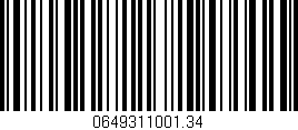 Código de barras (EAN, GTIN, SKU, ISBN): '0649311001.34'