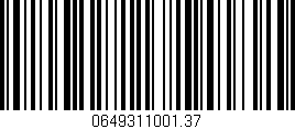 Código de barras (EAN, GTIN, SKU, ISBN): '0649311001.37'