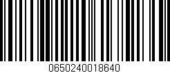 Código de barras (EAN, GTIN, SKU, ISBN): '0650240018640'