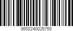Código de barras (EAN, GTIN, SKU, ISBN): '0650240028755'