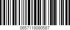 Código de barras (EAN, GTIN, SKU, ISBN): '0657118080587'