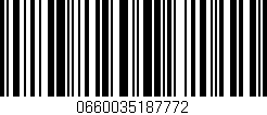 Código de barras (EAN, GTIN, SKU, ISBN): '0660035187772'