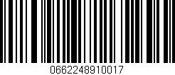 Código de barras (EAN, GTIN, SKU, ISBN): '0662248910017'