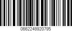 Código de barras (EAN, GTIN, SKU, ISBN): '0662248920795'