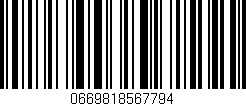 Código de barras (EAN, GTIN, SKU, ISBN): '0669818567794'