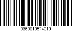 Código de barras (EAN, GTIN, SKU, ISBN): '0669818574310'