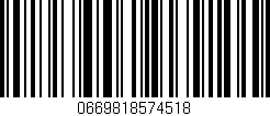 Código de barras (EAN, GTIN, SKU, ISBN): '0669818574518'