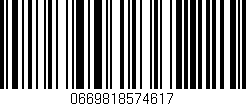 Código de barras (EAN, GTIN, SKU, ISBN): '0669818574617'