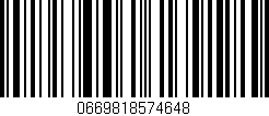 Código de barras (EAN, GTIN, SKU, ISBN): '0669818574648'