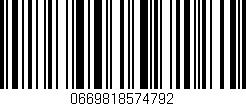 Código de barras (EAN, GTIN, SKU, ISBN): '0669818574792'
