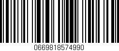 Código de barras (EAN, GTIN, SKU, ISBN): '0669818574990'