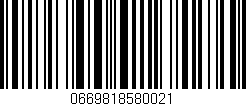 Código de barras (EAN, GTIN, SKU, ISBN): '0669818580021'
