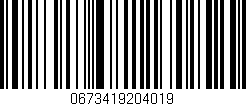 Código de barras (EAN, GTIN, SKU, ISBN): '0673419204019'