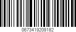 Código de barras (EAN, GTIN, SKU, ISBN): '0673419209182'