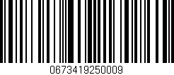 Código de barras (EAN, GTIN, SKU, ISBN): '0673419250009'