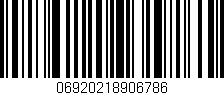 Código de barras (EAN, GTIN, SKU, ISBN): '06920218906786'
